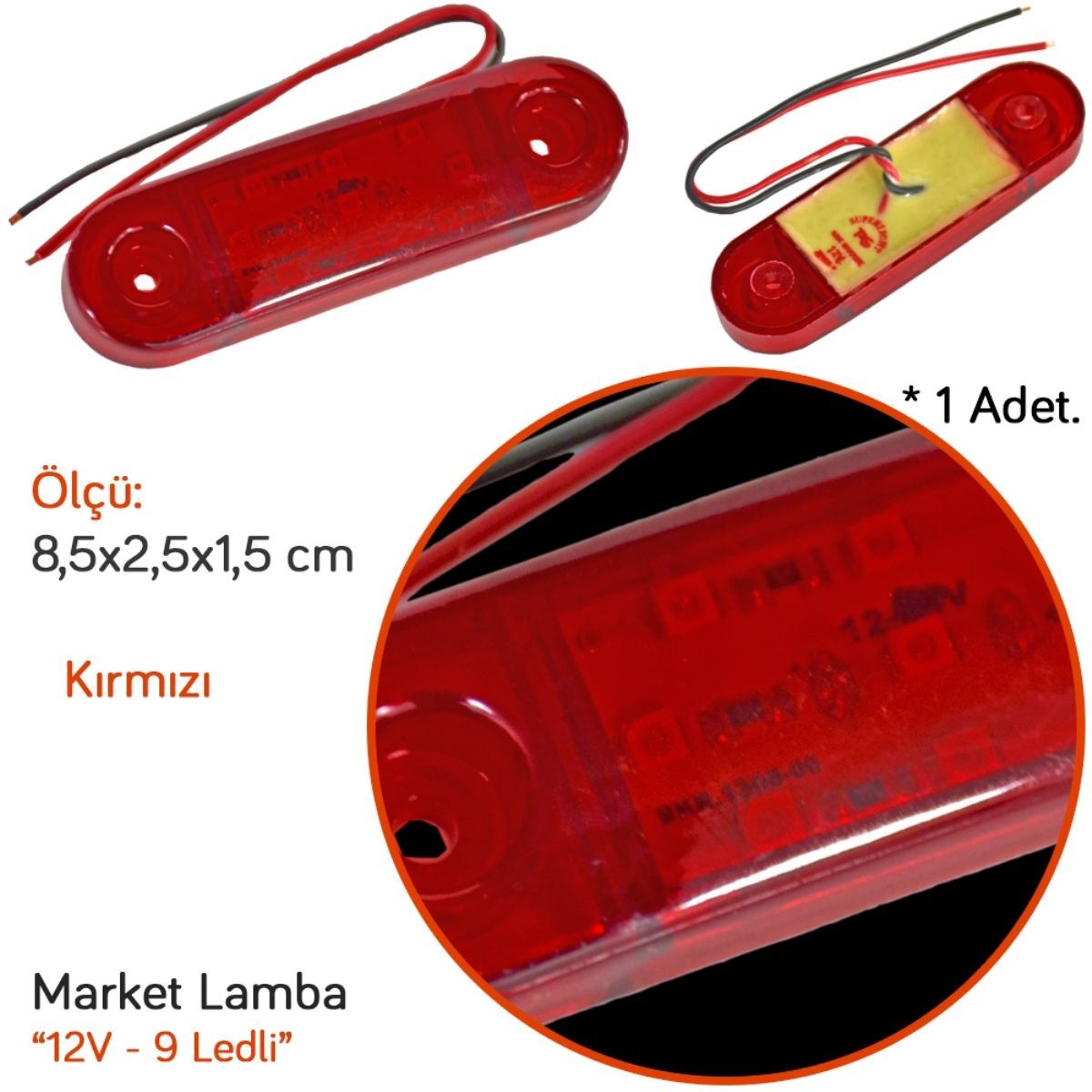 Lamba Dekoratif Tas V Side Marker Lamba Ledli K Rm Z X Cm