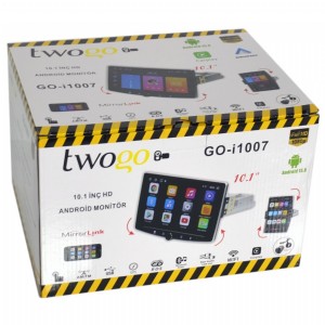 Twogo GO-i1007 Android Monitör 10,1 inç HD Dokunmatik Ekran (Carplay, 2GB+32GB, 60Wx4, GPS, BT)